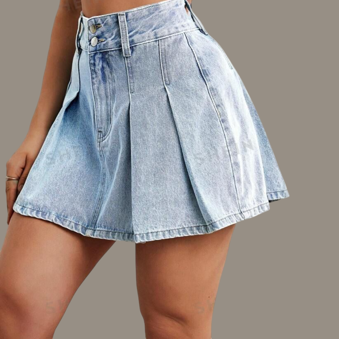 Pollera de jean tableada Shein - L -
