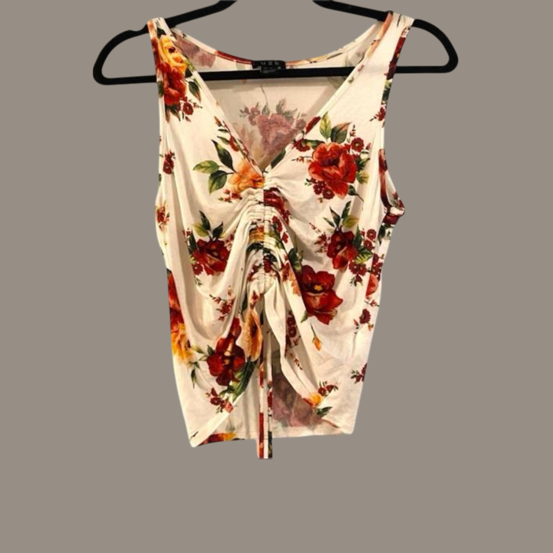 Remera floreada - L -